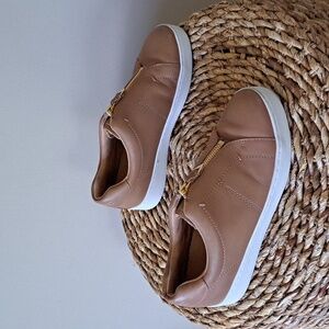 Vionic Womens Splendid Ellis Brown Leather Orthopedic Zip Up Platform Sneakers 6